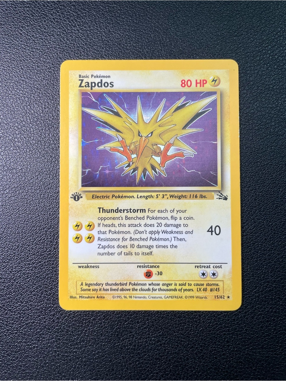 Zapdos #15/1st Edition/Pokemon Fossil